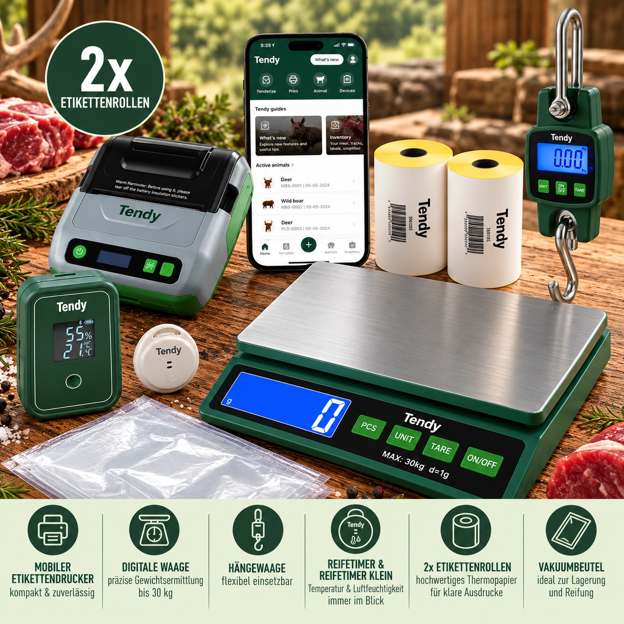 Tendy Wildbretverarbeitung Set 4 (Komplettset für Wildkammer)