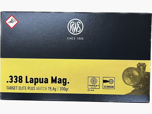 RWS Target Elite Plus cartouche de carabine cal. .338 Lapua Mag