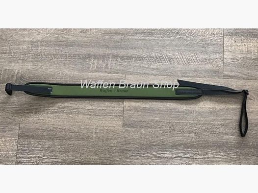 Gewehrriemen Neopren mit Kautschukunterlage Grün " Waffen Braun " 110 cm