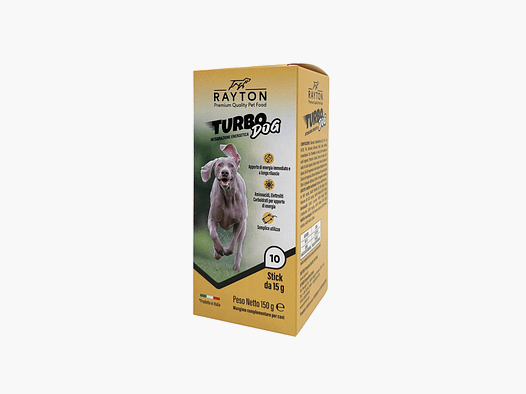 RAYTON – TURBO DOG – INTEGRAZIONE ENERGETICA (Confezione da 10 stick monodose da 15 g)