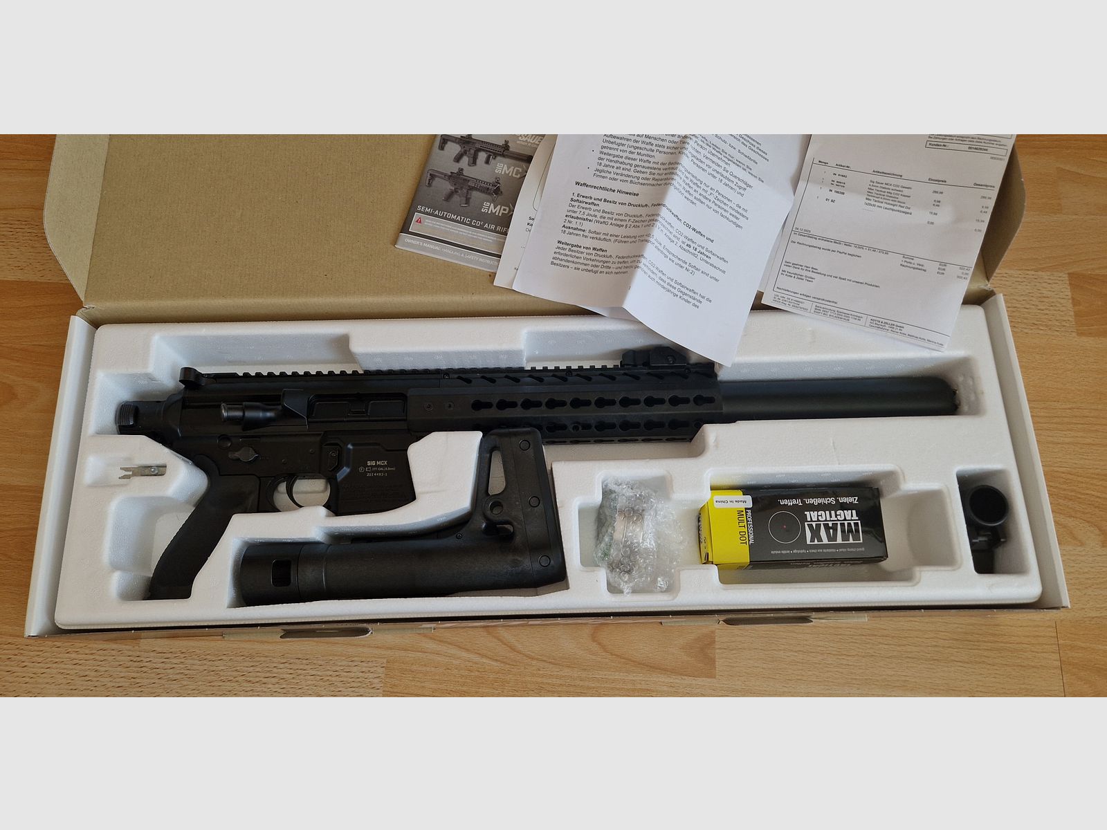 Sig Sauer MCX 4,5mm Diabolo Co2 Gewehr, komplett OVP  mit Rechnung vom 12.2023