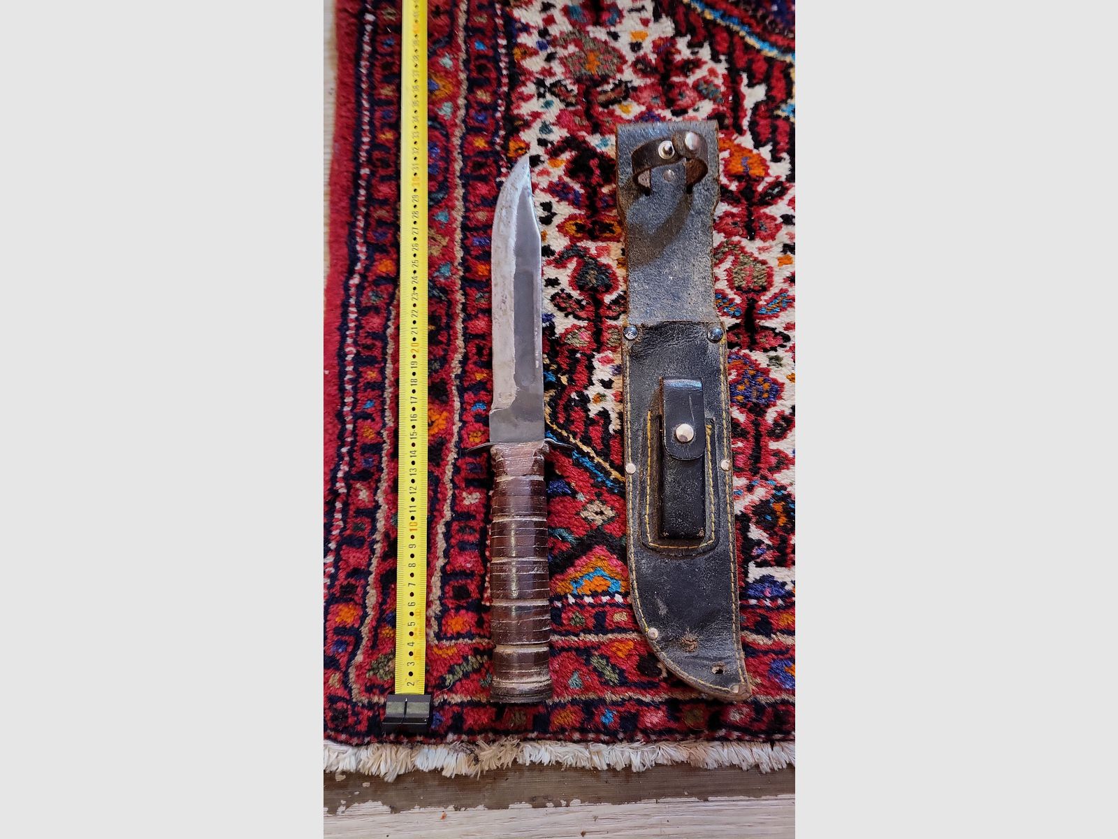 KA-BAR USMC Kampfmesser – Original aus dem Zweiten Weltkrieg (ohne erkennbare Prägung)