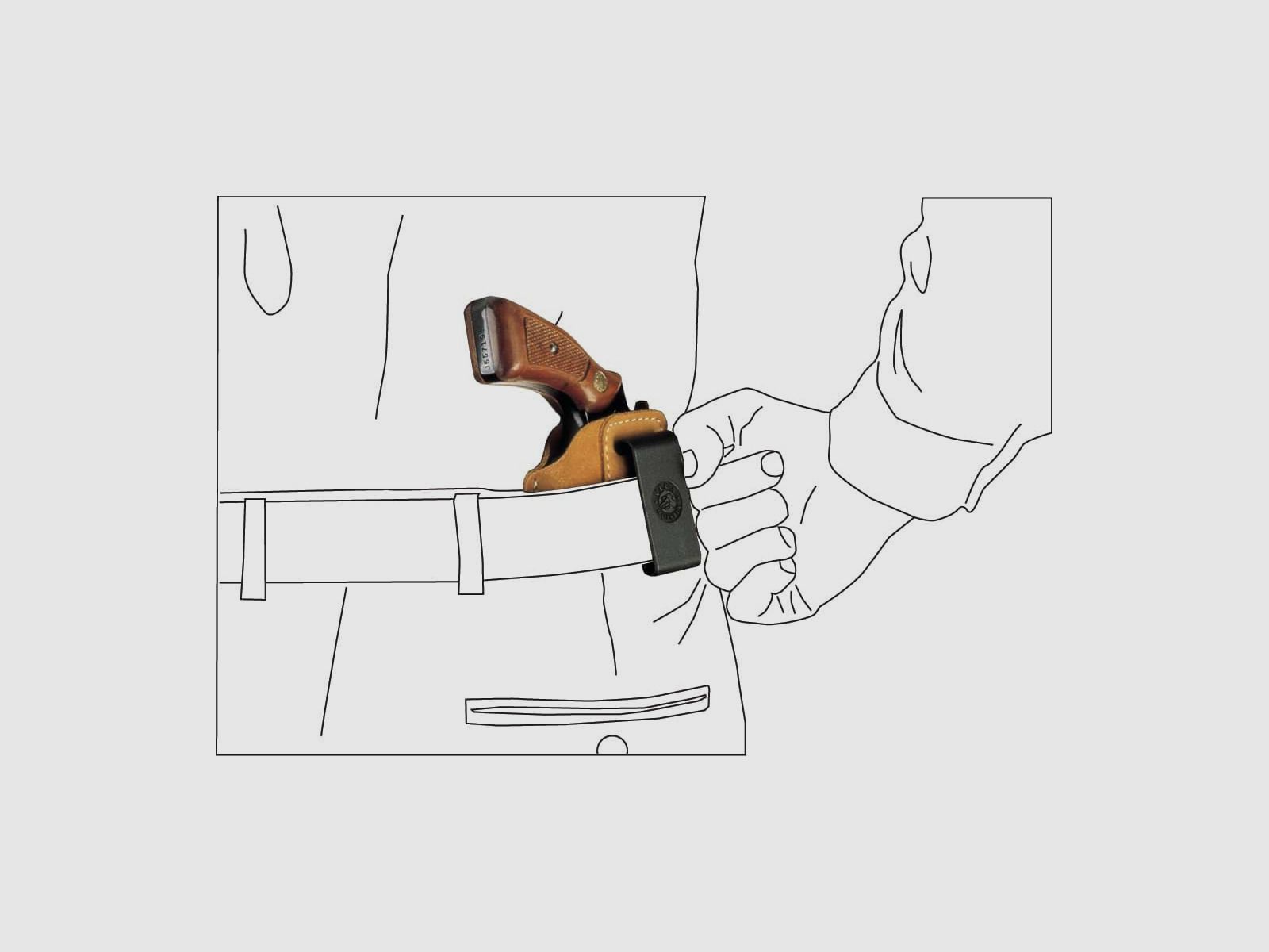 Innenbundholster aus Wildleder Walther PPK, Reck PK 800, ERMA EGP 75(S)/715/790,Röhm RG 800/100,Zoraki 906