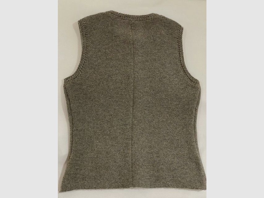 Gilet in lana merino color khaki, immagine 2 di 2