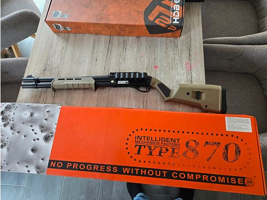 Fusil à pompe Golden Eagle M870 tan Airsoft 6 mm