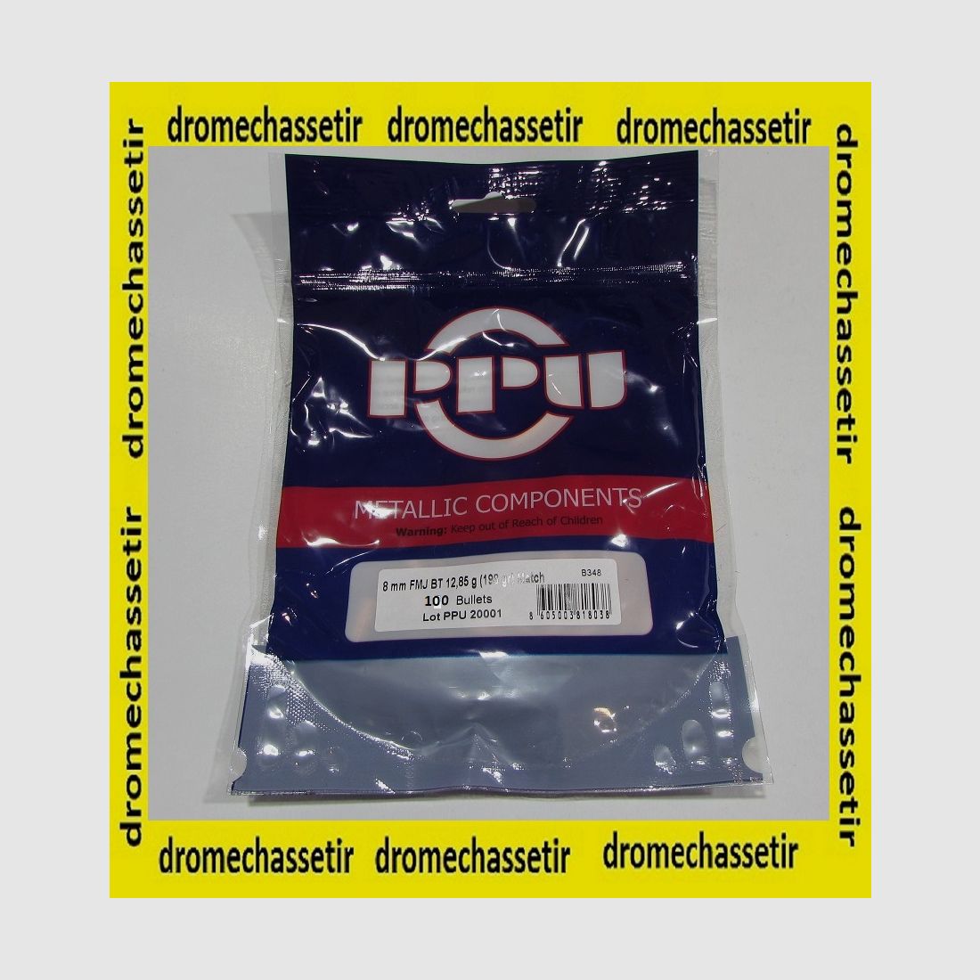 LOT 100 GESCHOSSE PARTIZAN 8MM (323 MAUSER) 198 GRAIN, FMJBT SNIPER B348