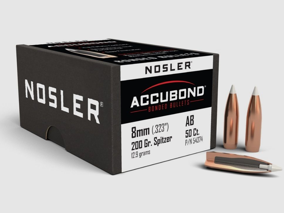 Nosler AccuBond 8 mm/.323 200 gr hunting bullets #54374