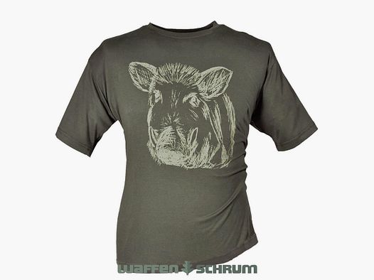 Hubertus T-Shirt Keilerkopf Oliv