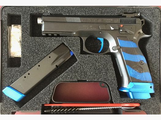 Ha. Pistole CZ 75 SP-01 Shadow "Boa" Blau, Pro Tuning, Kal. 9mmLuger, NEU sofort lieferbar!