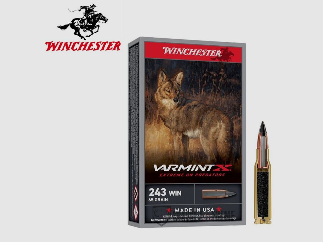 20 Patronen WINCHESTER Kal. 243 Win 65gr Varmint X