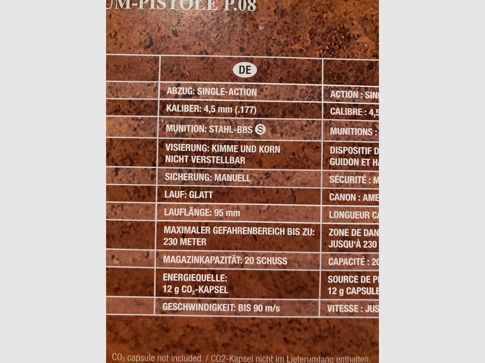 Luger P08 4.5mm Blowback z wyposażeniem