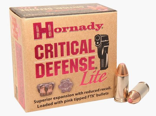 Hornady Critical Defense Lite 9mm Luger 100GR FTX 25 cartuchos