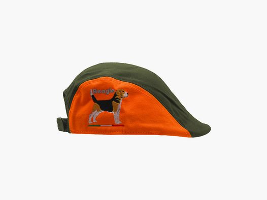 Groene en oranje hoogzichtbare pet met Beagle borduursel