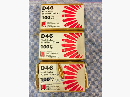 Geschosse Kaliber 30 mit 185 gn