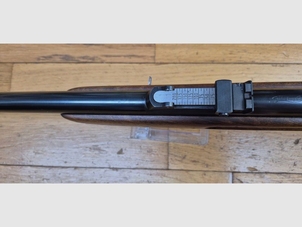 Sehr schöne Trainingsbüchse Walther Sport Modell V – Zeit des Dritten Reichs – Vor-Kriegswaffen 1937/1938 – Wahrscheinlich weniger als 38.000 Exemplare produziert – Holz in TBE++ – Ausgezeichnete Mechanik – Wunderschöner Lauf mit sehr schönen Zügen – TBE++, Bild 25 von 36