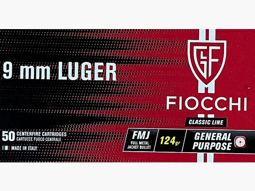 Fiocchi 9mm luger FMJ 124grs - 1000 Schuss