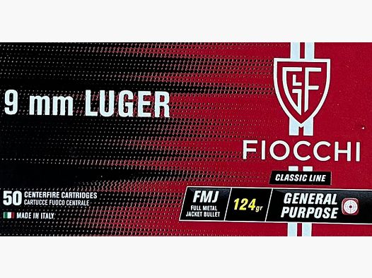 Fiocchi 9mm luger FMJ 124grs - 1000 Schuss