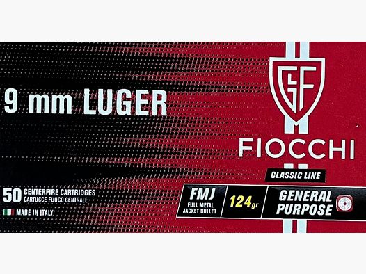 Fiocchi 9mm luger FMJ 124grs - 50 Schuss