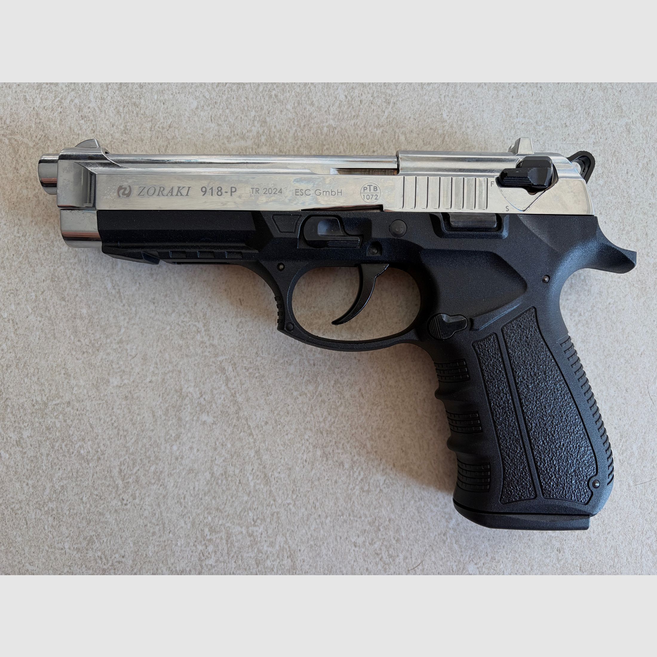 Zoraki 918-P Chrome | New | OVP | 9 mm P.A.K. | PTB 1072