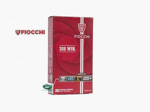 FIOCCHI munizioni cal.308 win palla FMJ 147gr LL
