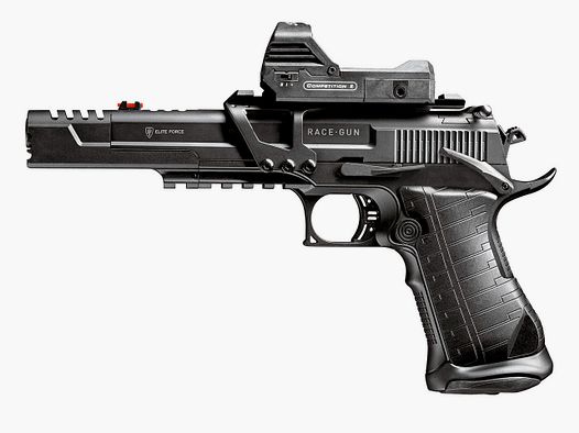 Softair CO2 Pistole Elite Force RaceGun Blowback Kaliber 6 mm BB (P18)  + Red Dot Walther Competition III