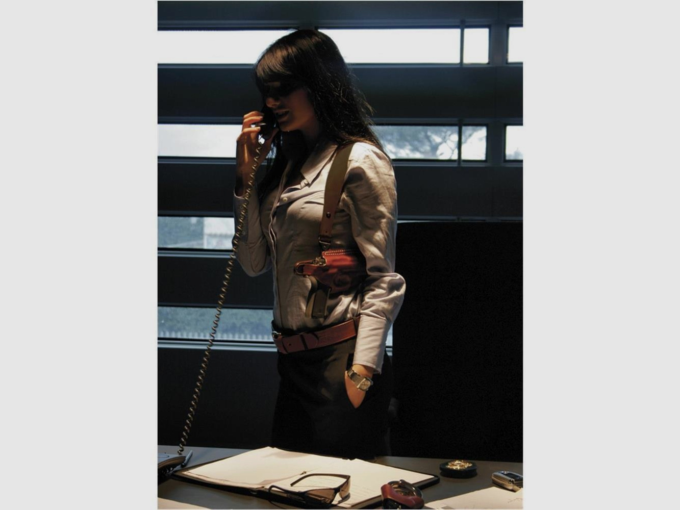 Mehrzweck-Schulterholster/Gürtelholster "Miami" CZ P09, Springfield XD/XDM-Braun-Linkshänder