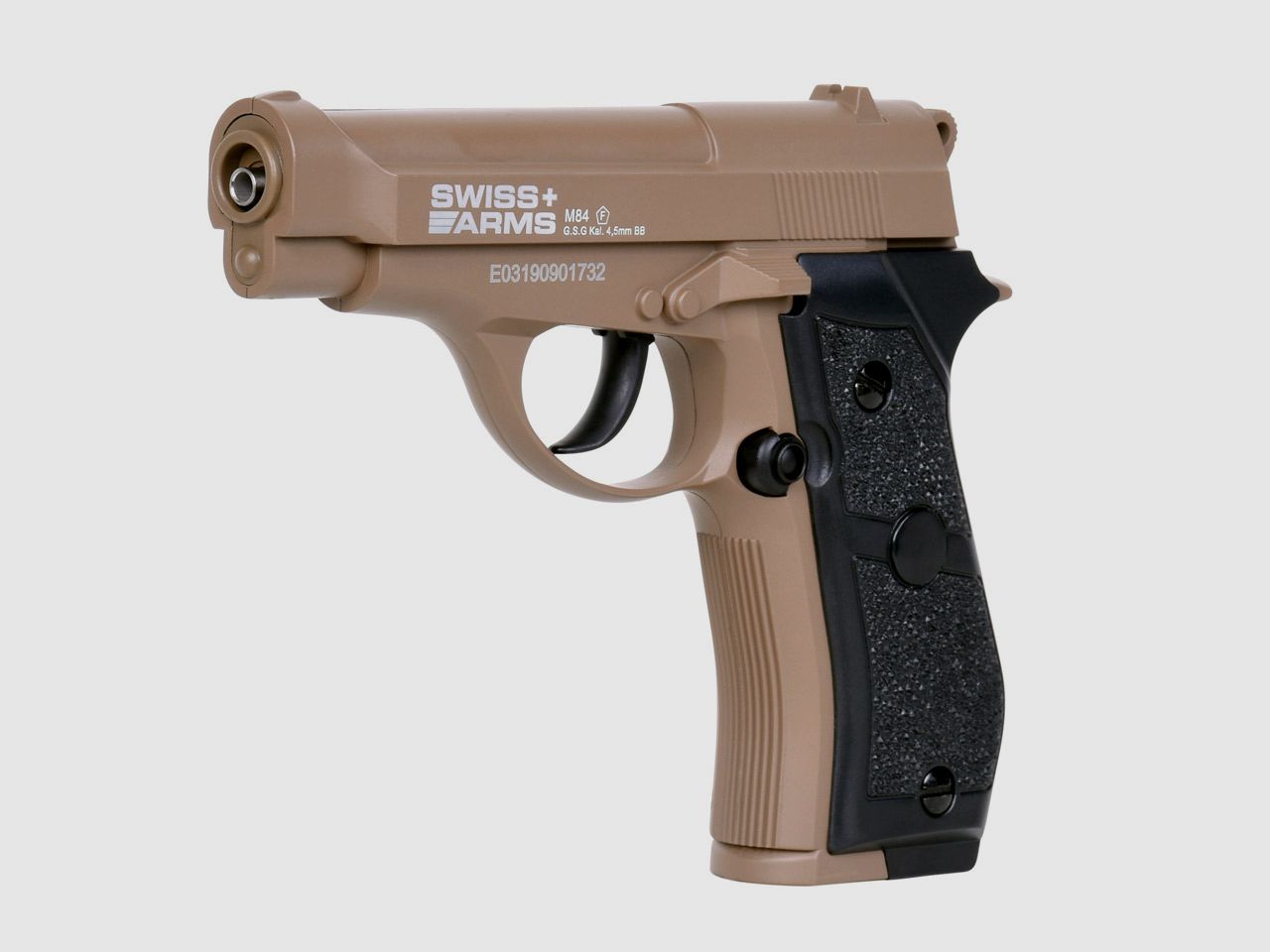 CO2 Pistole Swiss Arms P84 Non Blowback tan Kaliber 4,5 mm BB (P18)