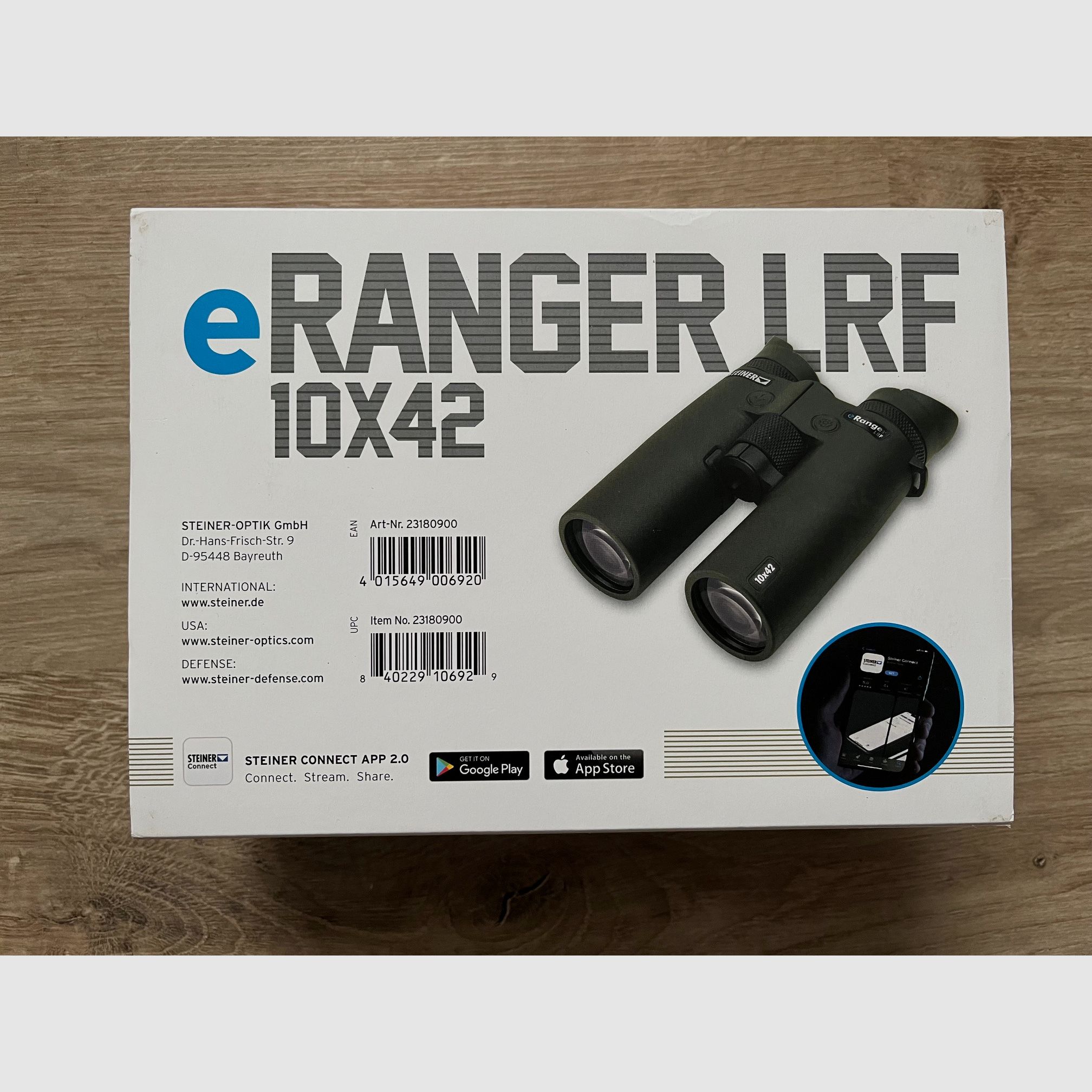 Steiner eRanger LRF 10x42 binoculars with laser rangefinder - NEW & OVP