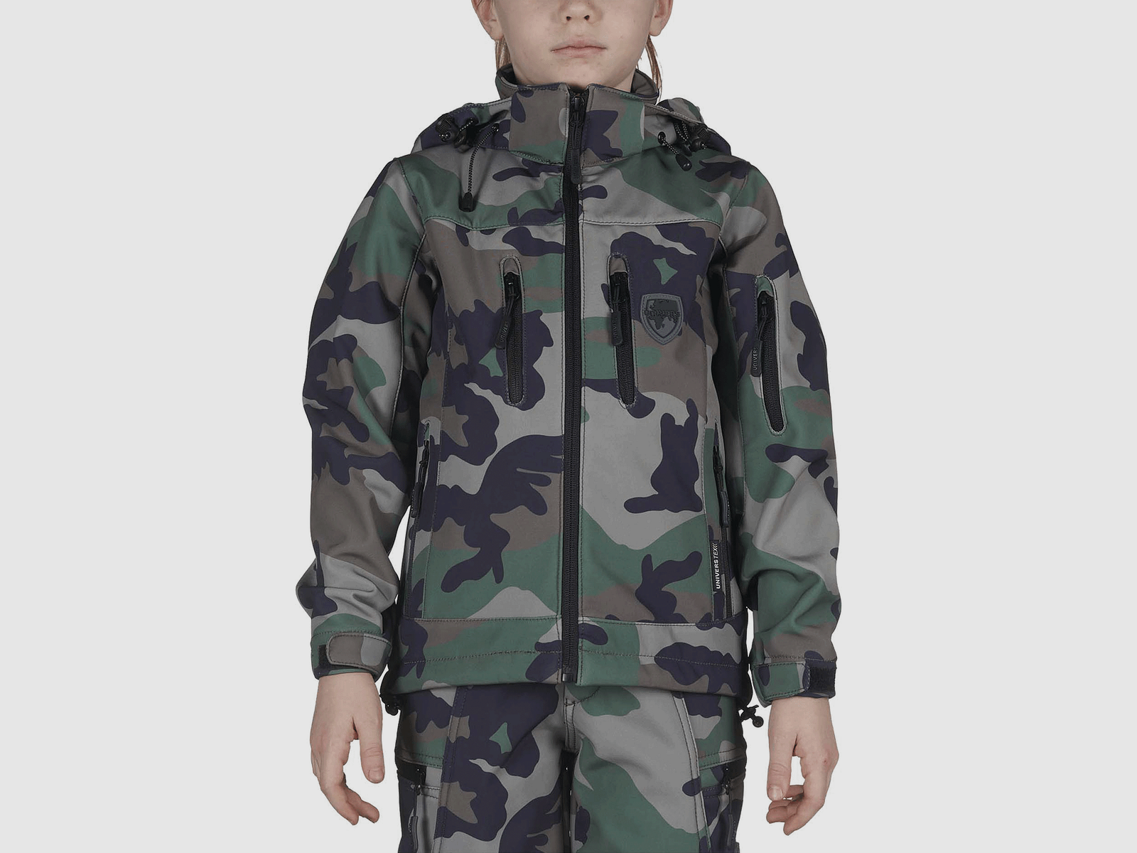 KURTKA – UNIVERS – DZIECKO – KURTKA SOFTSHELL U-TEX JUNIOR New Land Camo, zdjęcie 1 z 5