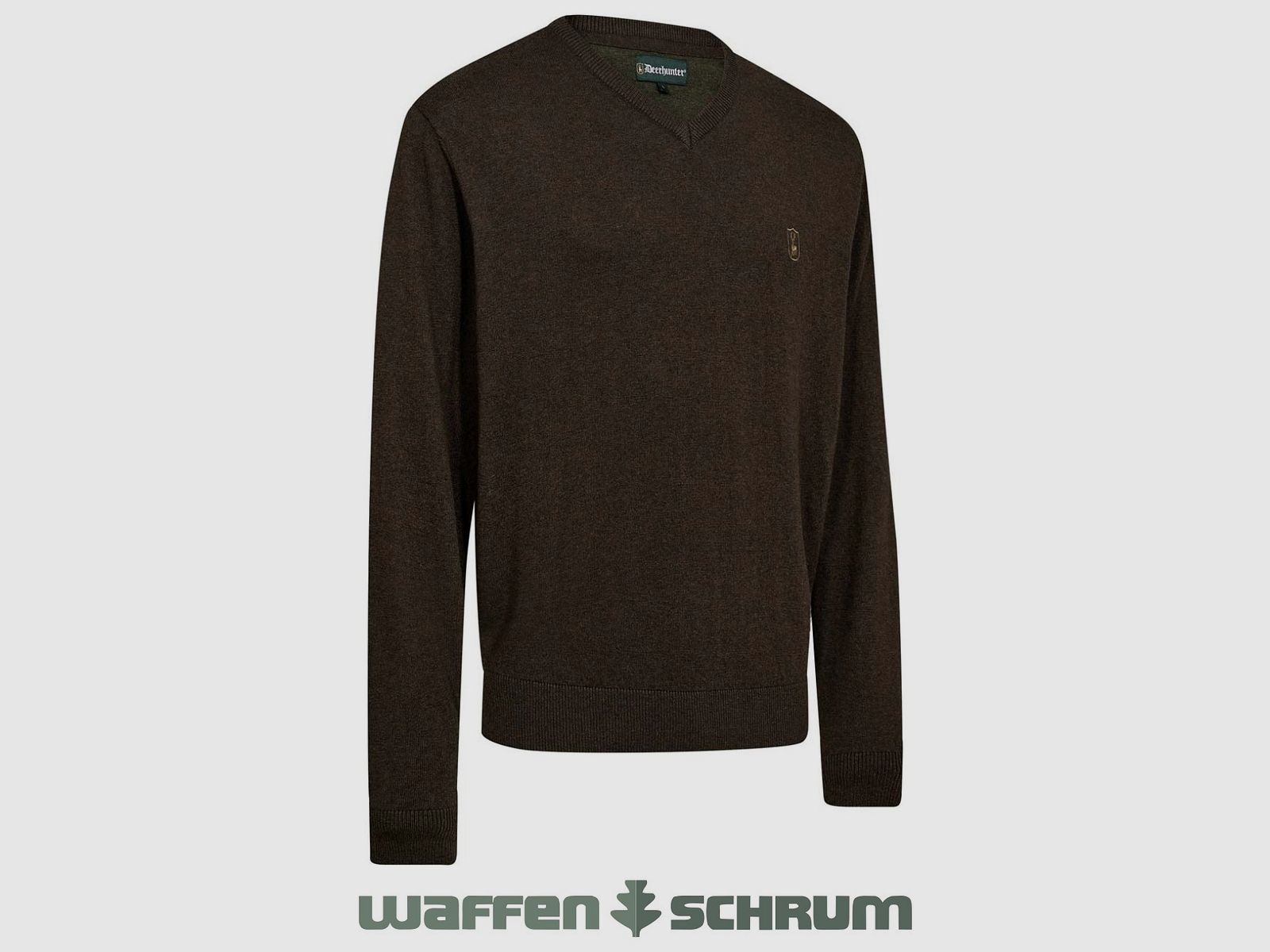 Deerhunter Pullover Harrington V-Neck Brown Melange