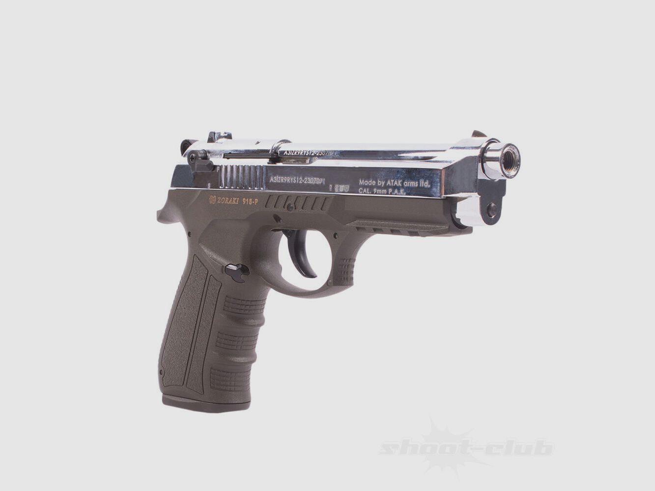 Zoraki 918-P pistola a salve 9 mm P.A.K. cromo ODG