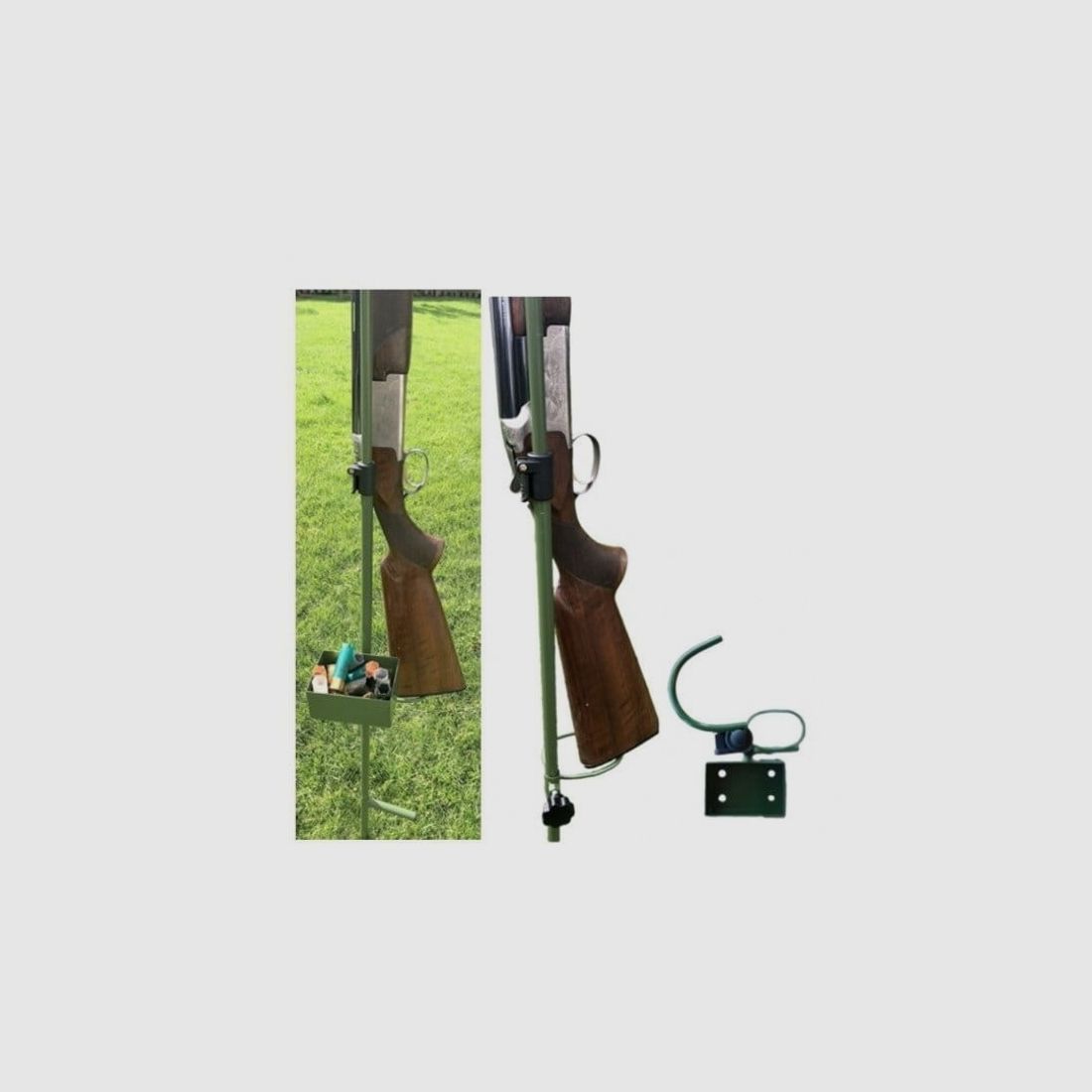 LivingActive rifle stand with shotgun cartridge holder