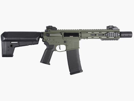 M4 AR15 M-LOK SilentOps 8 Zoll CHARLIE Oliv S-AEG Airsoft Gewehr Frei ab 18 Jahren | Delta Armory