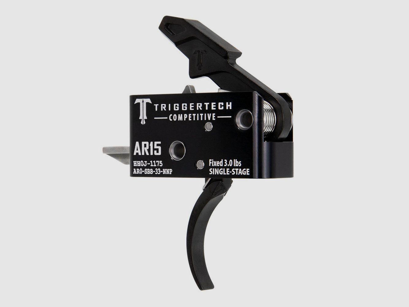 TRIGGERTECH AR-15 Competitief - Zwart Pro Gebogen 3lbs, Enkelvoudige Stage
