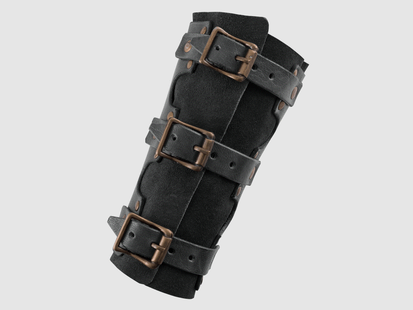 Ulfberth Armschützer aus Leder mit Nieten und Wildleder, Paar, versch. Farben
