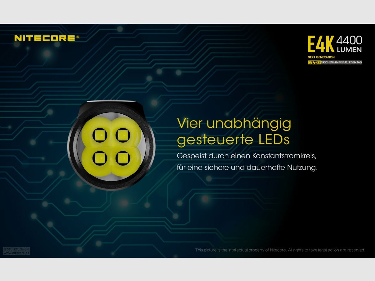 Nitecore E4K Taschenlampe E4K 4400 Lumen
