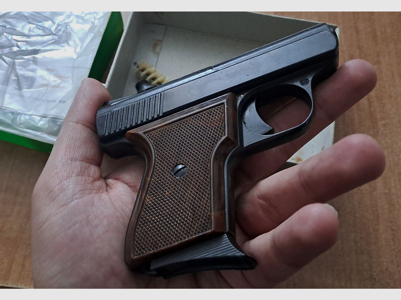 Old Rhöner SM 15 caliber 8 mm blank in PTB 83/2 with packaging!