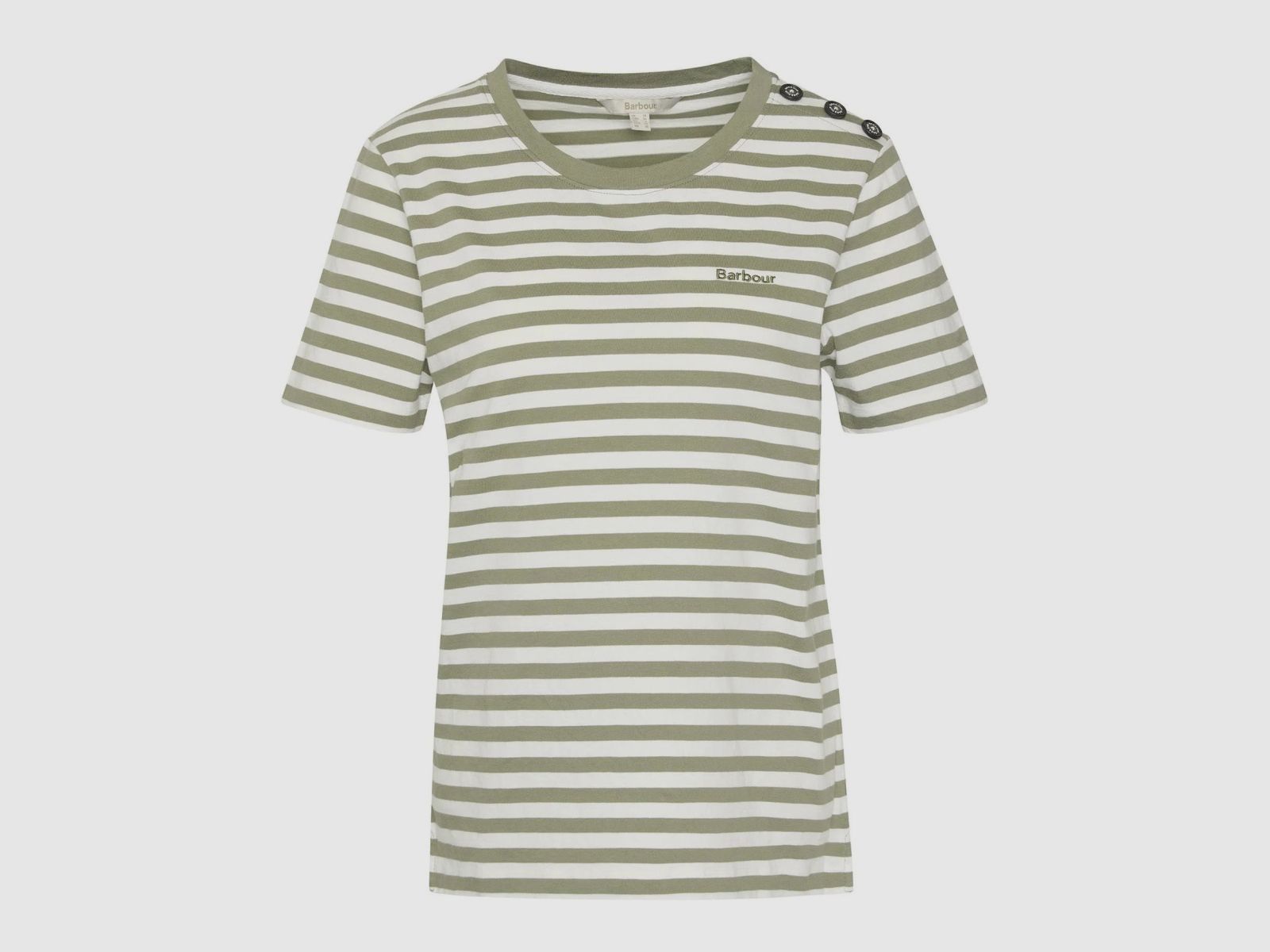 BARBOUR T-Shirt Ferryside Striped Dusky Green
