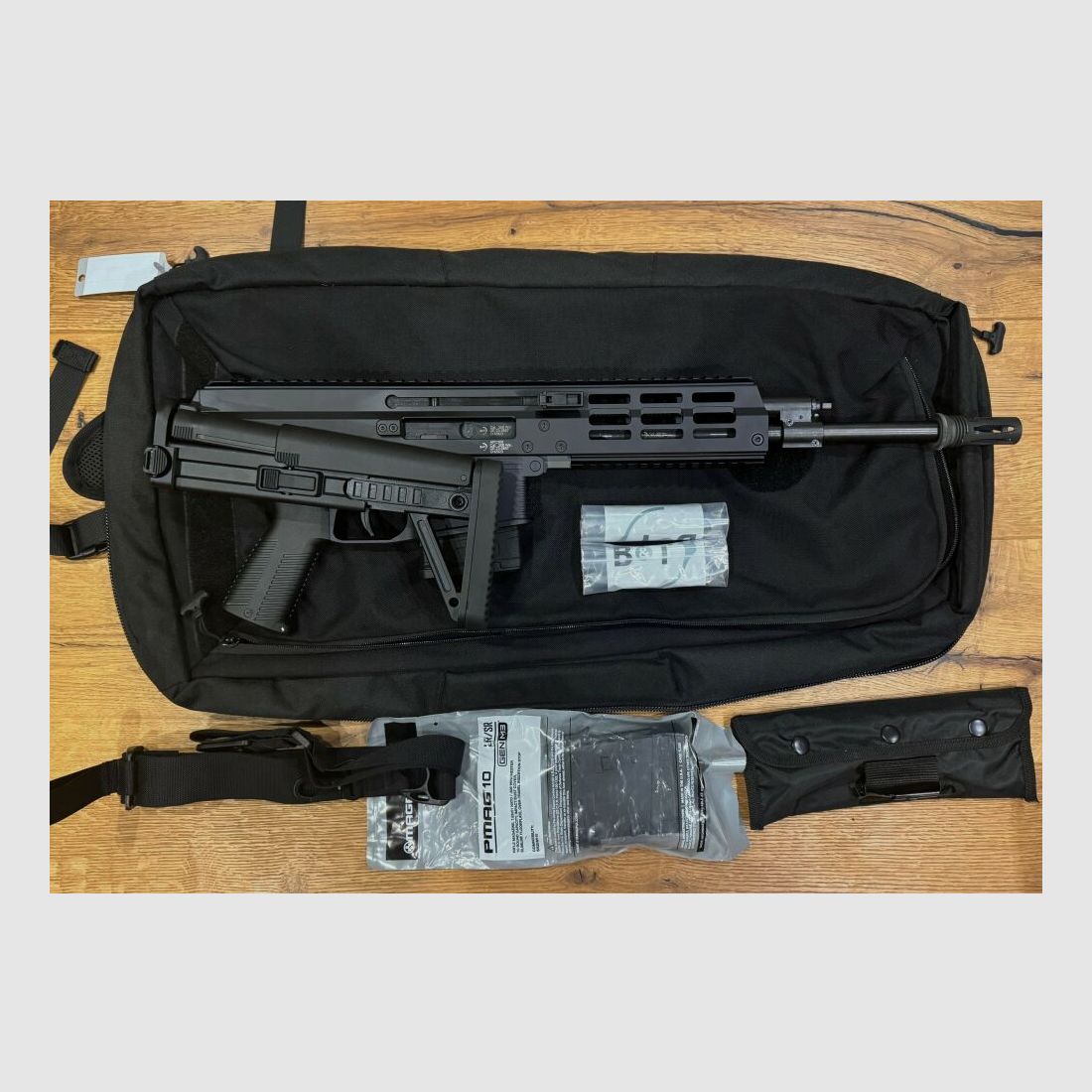 Brügger & Thomet APC308 PRO Carbine mit optionalem RBS QDM Schalldämpfer