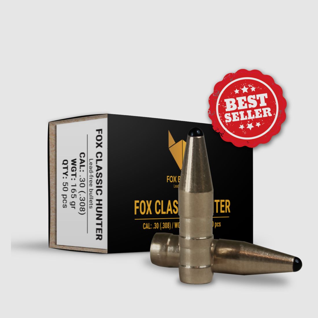 Fox Bullets Classic Hunter .308 10,7 g / 165 gr bleifreie Geschosse – 50 Stück
