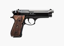 Pistolet DERYA Melik C101 grafitowy czarny z drewnianymi chwytami kal. 9x19mm lufa 124 mm