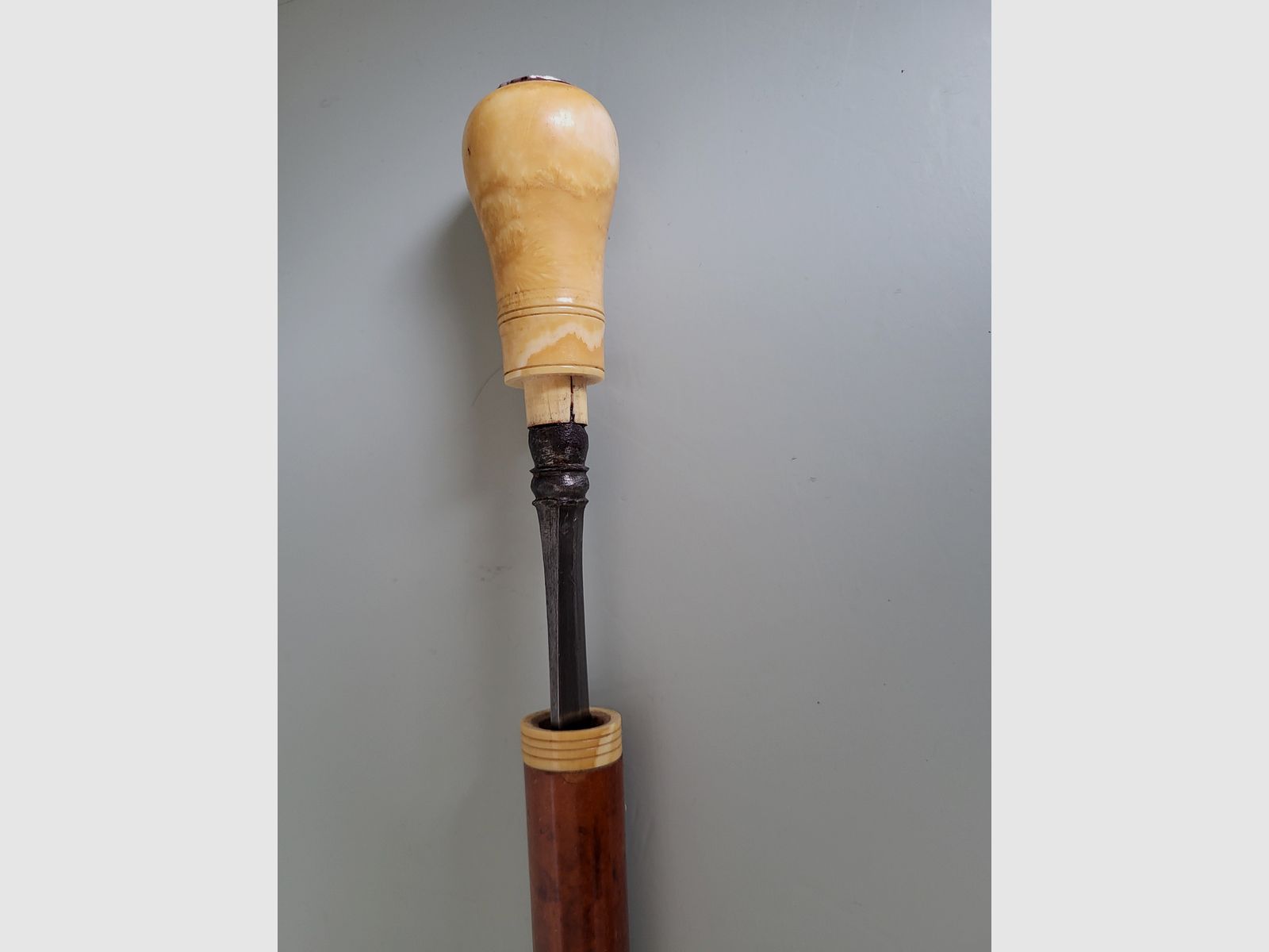 Spazierstock - Schwert  - 800 Silber - Biedermeier - 1850er Jahre 