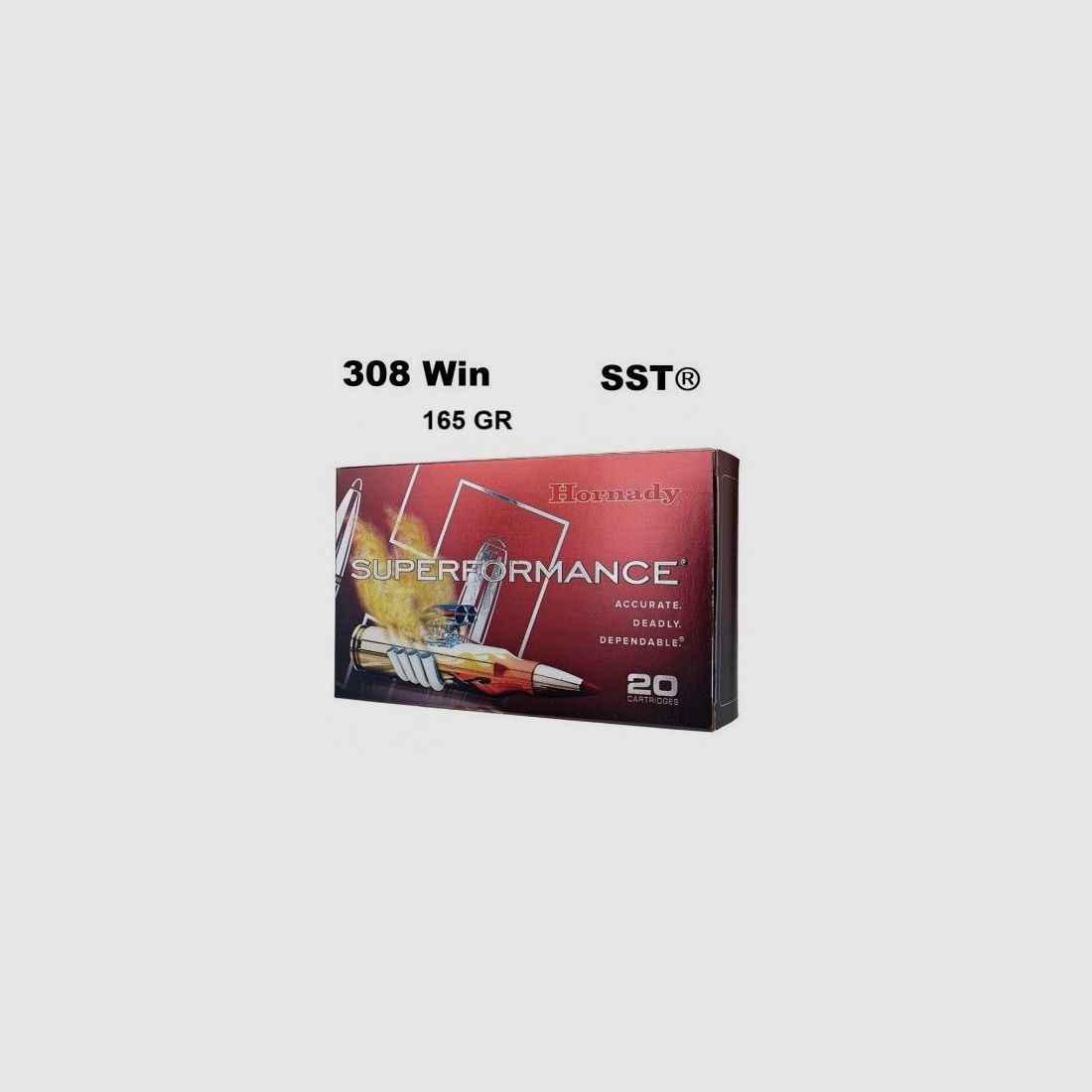 Hornady 308 Win SUPERFORMANCE SST 165 gr Munition, Bild 1 von 2