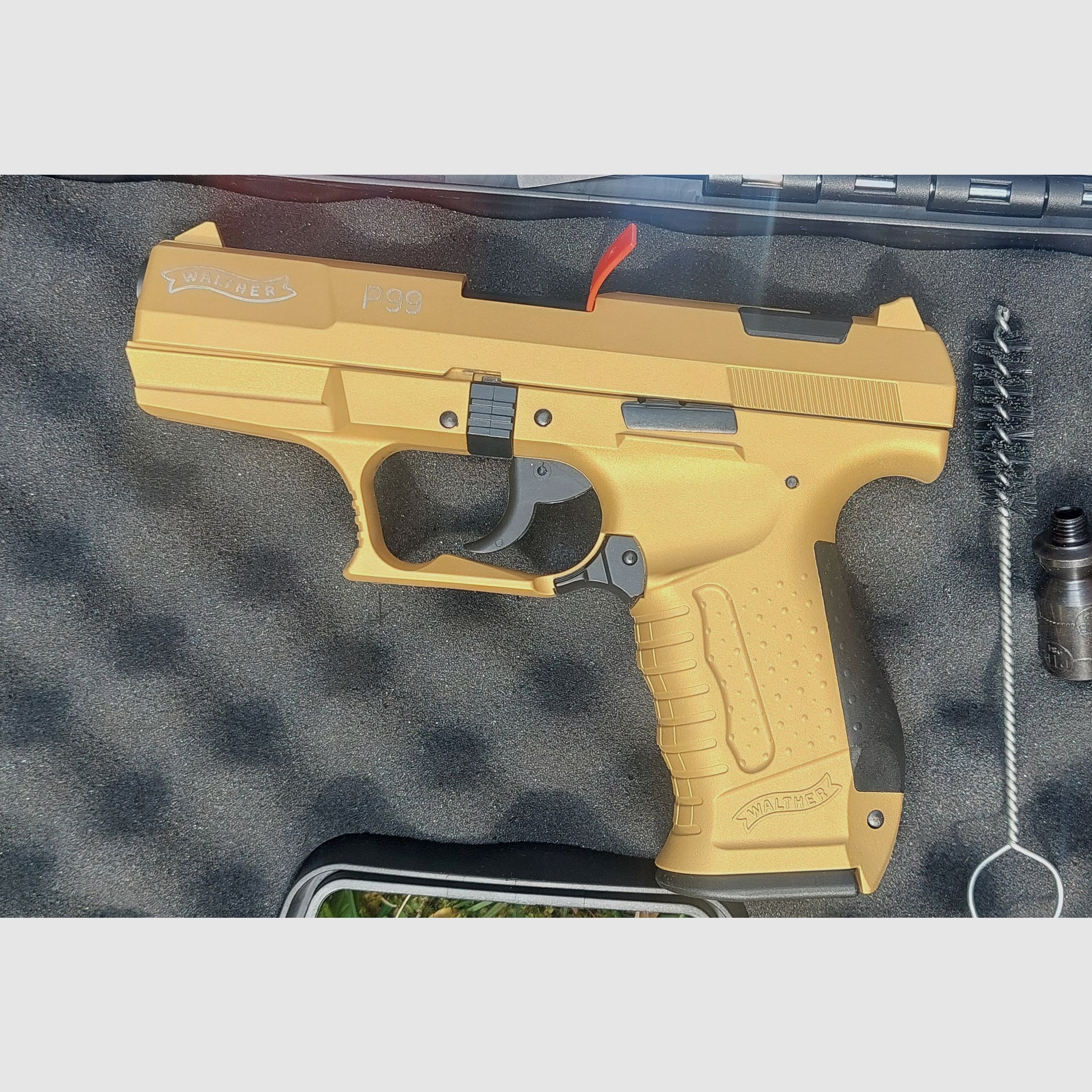 ⚠️ RARO! MODULO SPECIALE Walther P99 in versione dorata "GOLD" 9 mm (PTB 762) Schreckschuss nessuna Reck Glock HW94 Colt