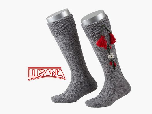 Lusana Kinder Kniestrumpf in Grau (03)