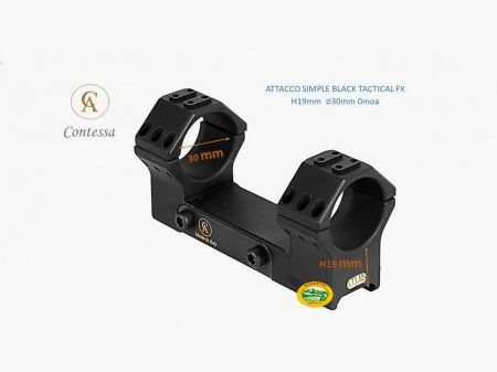 CONTESSA anelli simple black tactical FX 30 mm H19 - 0 moa - SBTFX02