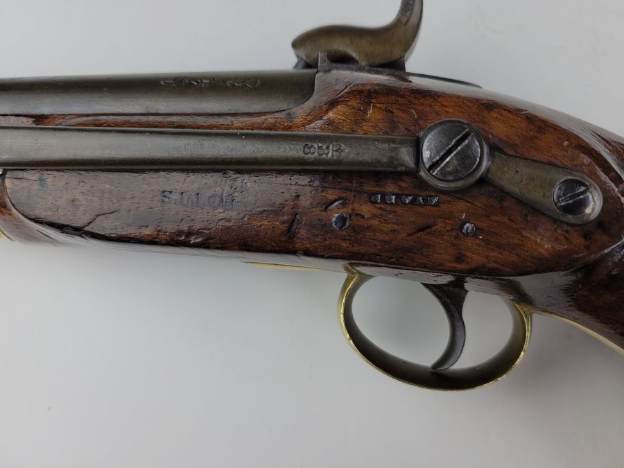 Rara pistola navale britannica modello 1849 a percussione – Arma del 1850 – Epoca vittoriana – Ottime condizioni, immagine 9 di 14
