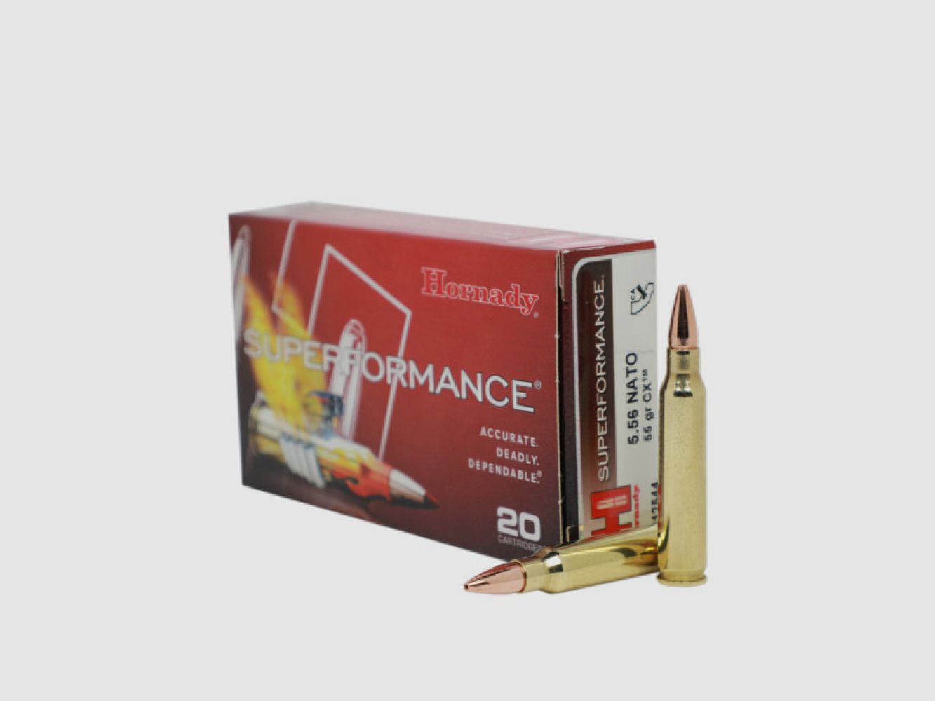 HORNADY SUPERFORMANCE 5.56 NATO 55 GR CX (20)
