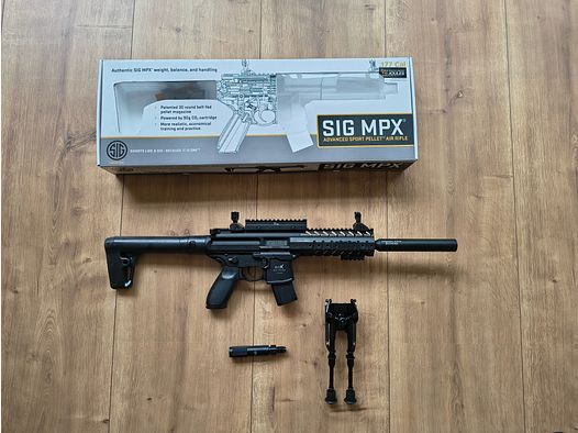 SIG SAUER MPX CO2 Gewehr 4,5mm Diabolo mit Schalldämpfer