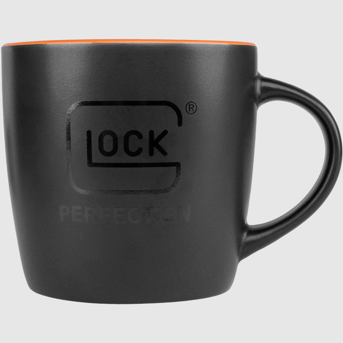 Glock Koffiemok "Perfection" - Zwart/Oranje - 250 ml - Keramiek